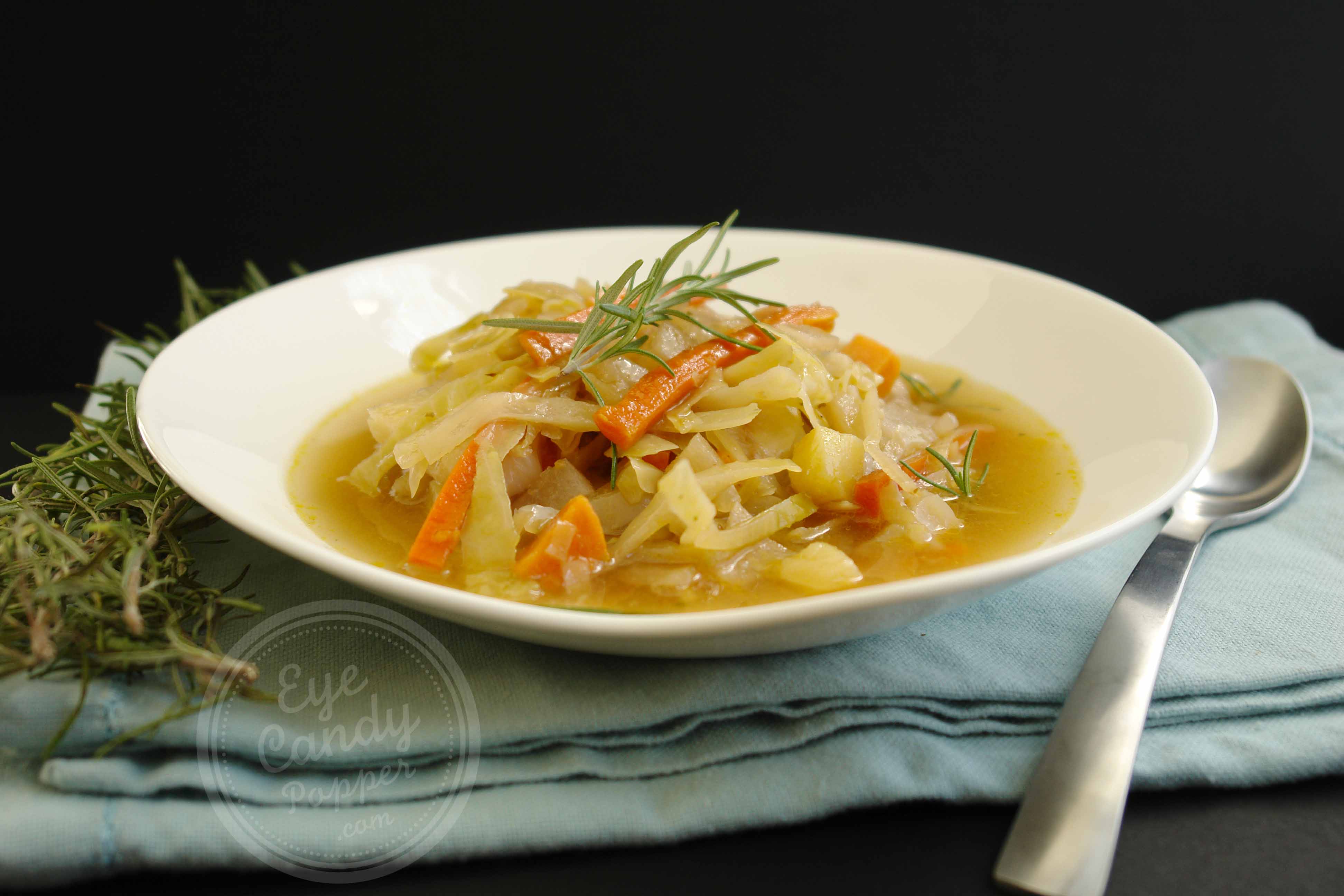 Country braised cabbage soup (vegan option, gluten-free)